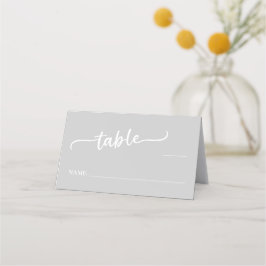 Cartão De Mesa Casamento legal com a Trendy Script da Cinza