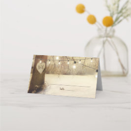 Cartão De Mesa Casamento Luzes de Cintilação de Árvore de Inverno