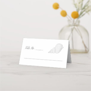 Cartão De Mesa Casamento Marítimo Elegante Seashells