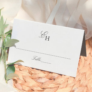 Cartão De Mesa Casamento Minimalista Boho Simples Monograma
