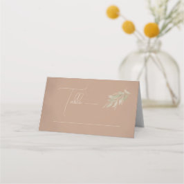 Cartão De Mesa Casamento Minimalista Boho Terracota