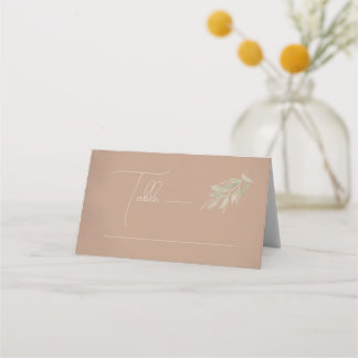 Cartão De Mesa Casamento Minimalista Boho Terracota