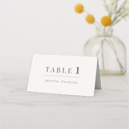 Cartão De Mesa Casamento Minimalista | Branco Quente