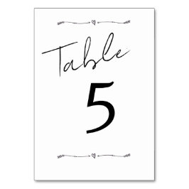 Cartão de Mesa Casamento Minimalista caligrafia mo