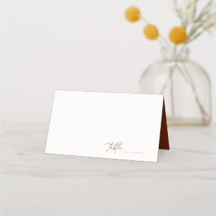 Cartão De Mesa Casamento Minimalista do Desert Sienna