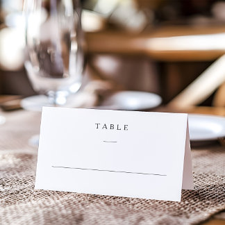 Cartão De Mesa Casamento Minimalista Preto e Branco
