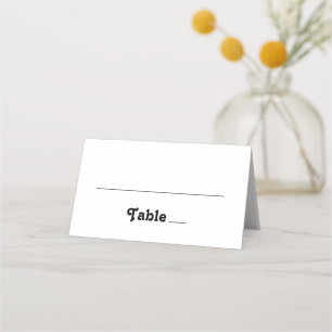Cartão De Mesa Casamento Minimalista Simples Limpo Preto e Bran