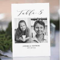 Cartão de Mesa Casamento Mínimo 5 Número e Imagens