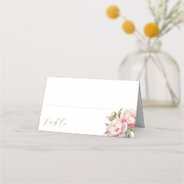 Cartão De Mesa Casamento Moderno com Aquarela Floral Rosa Elegant