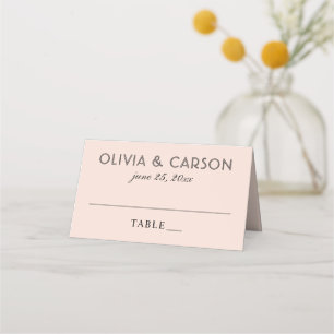 Cartão De Mesa Casamento Moderno com Rosa e Monograma em Letra de