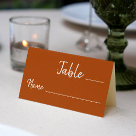 Cartão De Mesa Casamento moderno de tipografia de terracotta