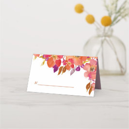 Cartão De Mesa Casamento Moderno do Buquê de Verão Elegante