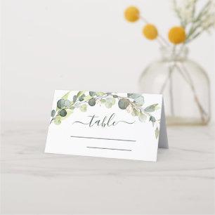 Cartão De Mesa Casamento Moderno Eucalipto Verde Suculento