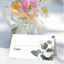 Cartão De Mesa Casamento Moderno Eucalyptus