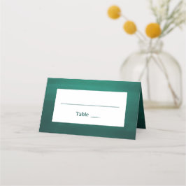 Cartão De Mesa Casamento moderno verde escuro. Esmeralda simples