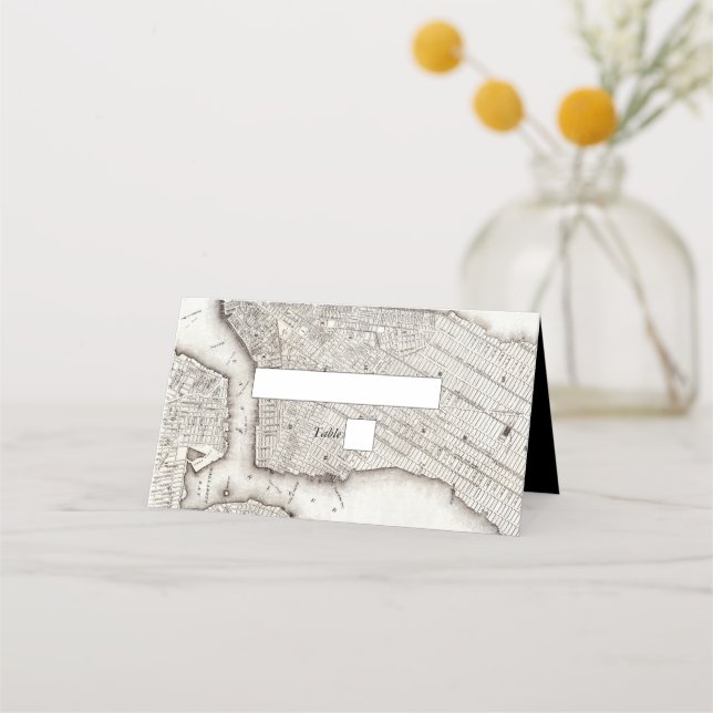 Cartão De Mesa Casamento NYC de Destino de Nova Iorque (Frente)