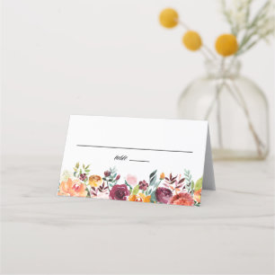 Cartão De Mesa Casamento outono Floral de Autumn Blooms