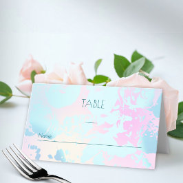 Cartão De Mesa Casamento Pastel Abstrato Moderno