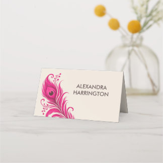 Cartão De Mesa Casamento Peacock Botânico | Pink Couture