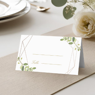 Cartão De Mesa Casamento Personalizado com Vegetação Geométrica M