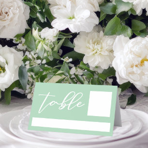 Cartão De Mesa Casamento Personalizado de Branco Personalizado Ch