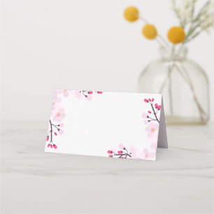 Cartão De Mesa Casamento Personalizado De Cerejeira Cor-De-Rosa B