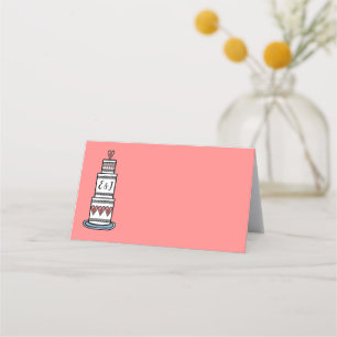 Cartão De Mesa Casamento Personalizado De Coração De Bolo