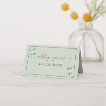 Casamento Personalizado Do Pastel Verde Da Folhage