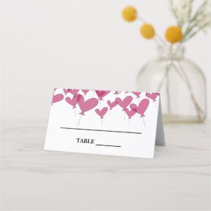 Cartão De Mesa Casamento personalizado do tema do balão vermelho 