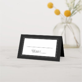 Cartão De Mesa Casamento Preto Branco Elegante Bordas Chic Modern