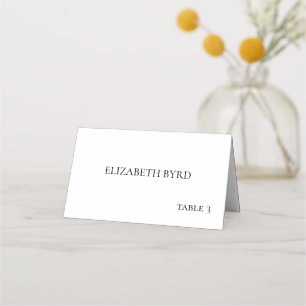 Cartão De Mesa Casamento preto e branco simples