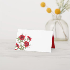 Cartão De Mesa Casamento Romântico com Rosa Vermelha