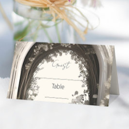 Cartão De Mesa Casamento Romântico de Arca Botânica