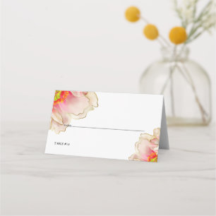 Cartão De Mesa Casamento Rosa de Coral exótico