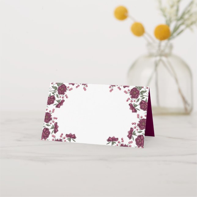 Cartão De Mesa Casamento Rosa Marrom (Frente)