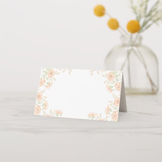Cartão De Mesa Casamento Rosa Pêssego (Frente)