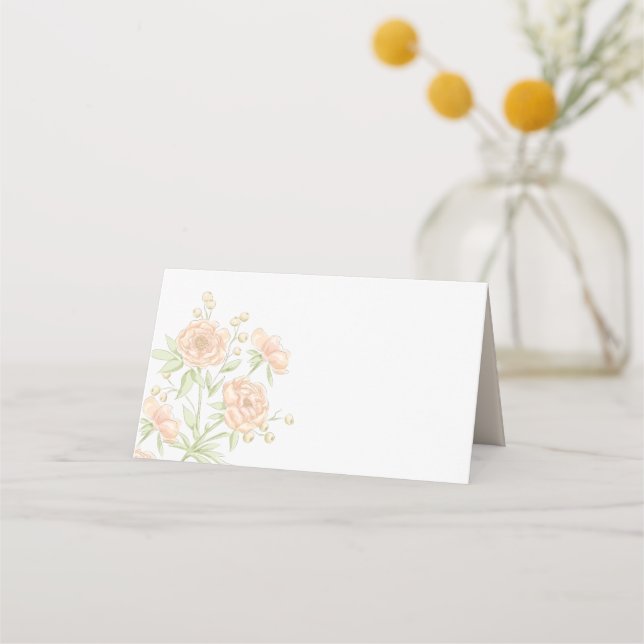 Cartão De Mesa Casamento Rosa Pêssego (Frente)