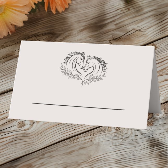 Cartão De Mesa Casamento Russo Elegante Cavalo Ocidental (Criador carregado)