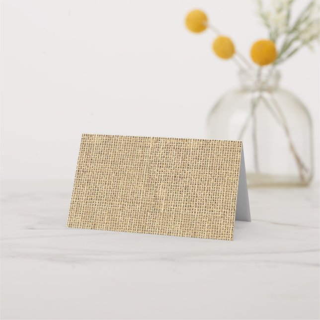 Cartão De Mesa Casamento Rustic Burlap (Frente)