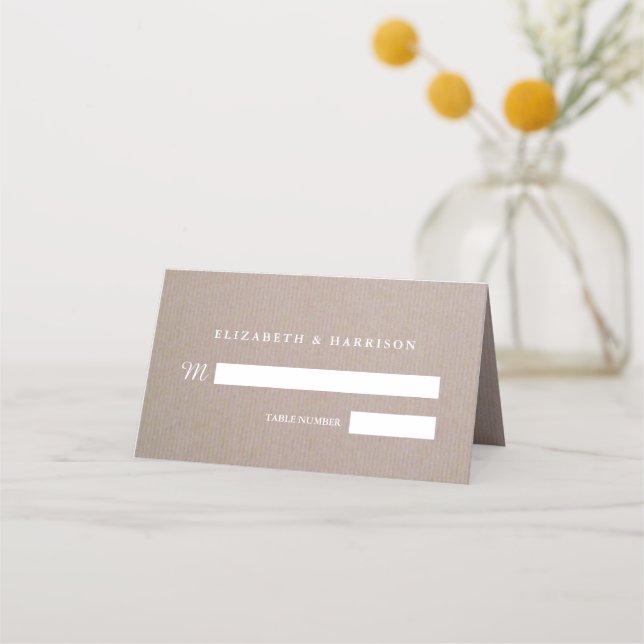 Cartão De Mesa Casamento Rustic Country Kraft (Frente)