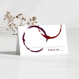 Cartão De Mesa Casamento Rustic Dark Red Wine Stain