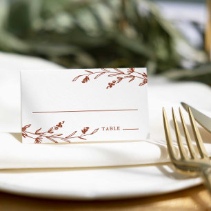 Cartão De Mesa Casamento Rustic Terracotta Floral Wildflower