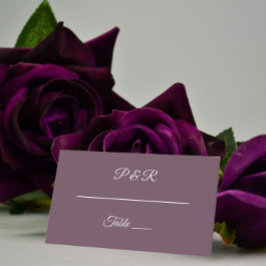 Cartão De Mesa Casamento Simples De Script Estilizado De EggPlant