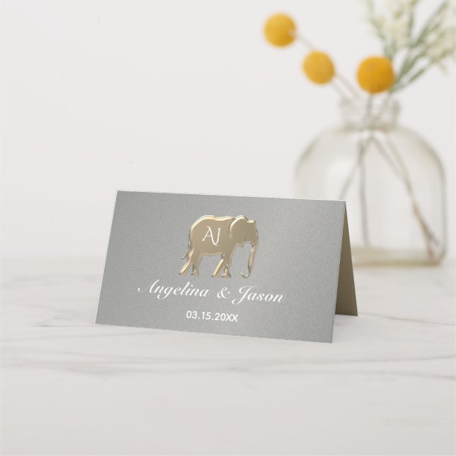 Cartão De Mesa Casamento Simples Prata (Verso)