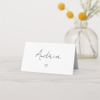 Cartão De Mesa Casamento Simples Preto e Branco Personalizado