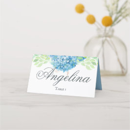Cartão De Mesa Casamento sofisticado com Hydrangea Azul