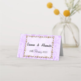 Cartão De Mesa Casamento tema damasco Roxo Vintage