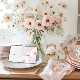 Cartão De Mesa Casamento   Torneiras rosadas e delicadas