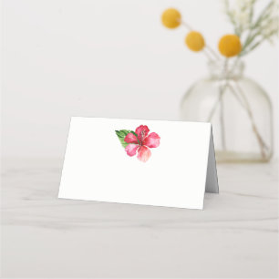 Cartão De Mesa Casamento Tropical de Red Hibiscus