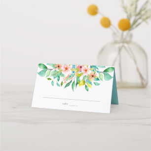 Cartão De Mesa Casamento Tropical Floral